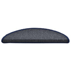Stair Mats 15 pcs 56x17x3 cm Dark Grey and Blue Half Round