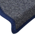 Stair Mats 15 pcs 56x17x3 cm Dark Grey and Blue Half Round