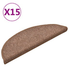 Carpet Stair Treads 15 pcs Brown 56x17x3 cm