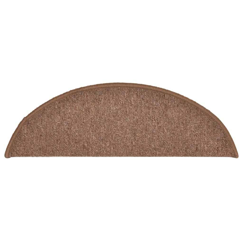 Carpet Stair Treads 15 pcs Brown 56x17x3 cm