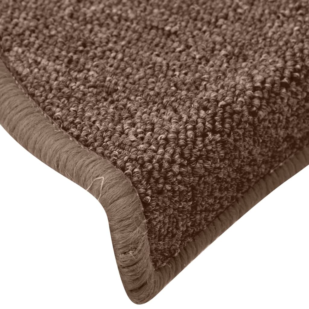 Stair Mats 15 pcs 65x24x4 cm Brown Half Round Large