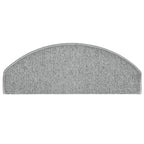Stair Mats 15 pcs 65x24x4 cm Light Grey Half Round Large