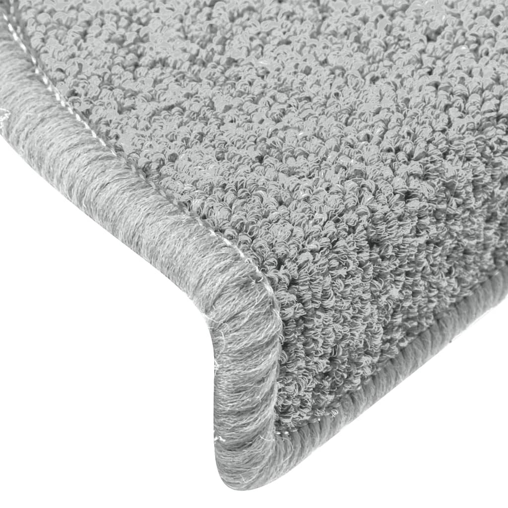 Stair Mats 15 pcs 65x24x4 cm Light Grey Half Round Large