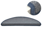 Stair Mats 15 pcs 56x17x3 cm Light Grey and Blue Half Round