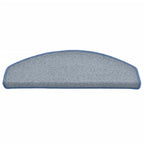 Stair Mats 15 pcs 65x24x4 cm Light Grey and Blue Half Round Large