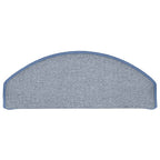 Stair Mats 15 pcs 65x24x4 cm Light Grey and Blue Half Round Large