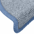 Stair Mats 15 pcs 65x24x4 cm Light Grey and Blue Half Round Large