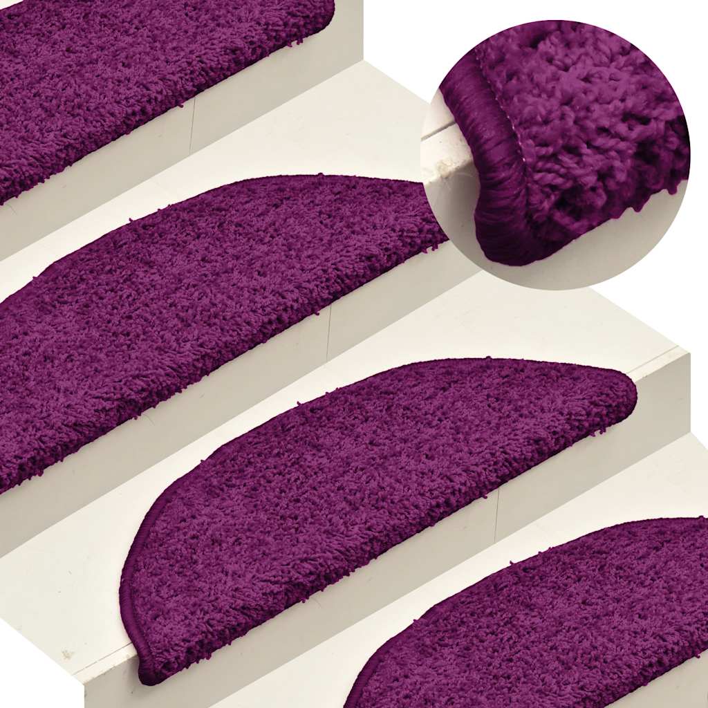 Stair Mats 15 pcs 56x17x3 cm Pink Half Round