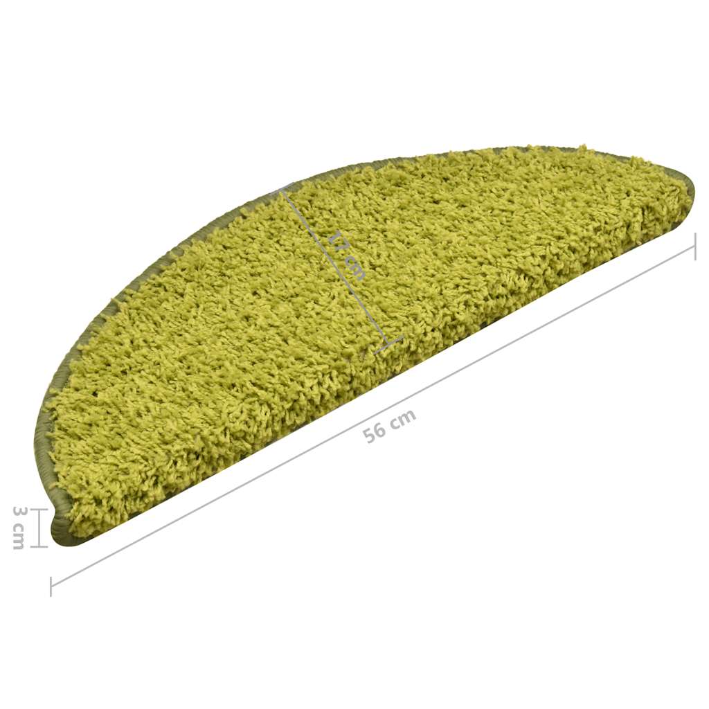 Carpet Stair Treads 15 pcs Green 56x17x3 cm