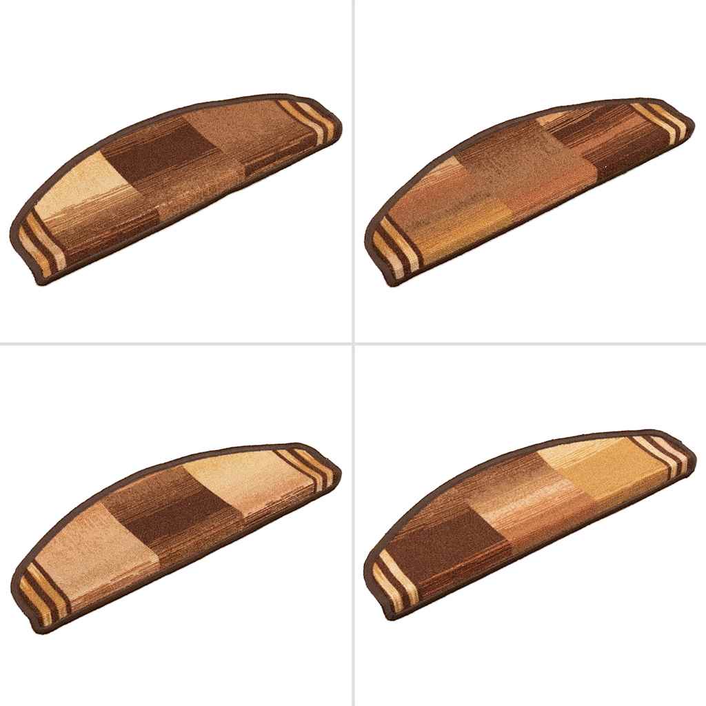 Self-adhesive Stair Mats 15 pcs Brown 65x21x4 cm