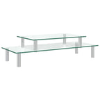 2-Tier Monitor Stand Transparent Glass
