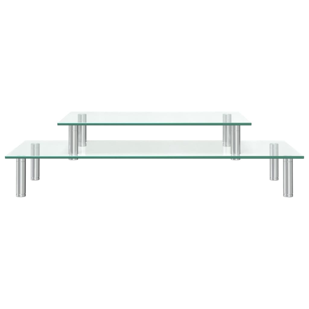 2-Tier Monitor Stand Transparent Glass