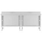 Work Tables With Sliding Doors 2Pcs 240X50X(95-97)Cm Stainless Steel