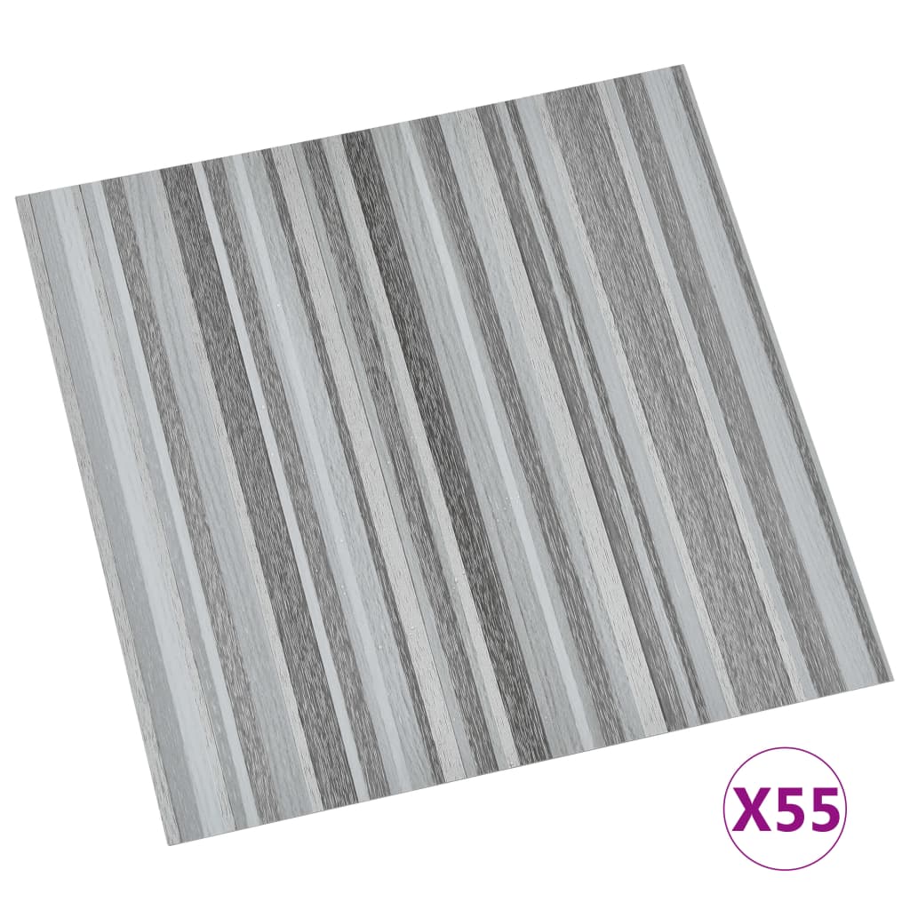 Self-adhesive Flooring Planks 55 pcs PVC 5.11 m² Light Grey