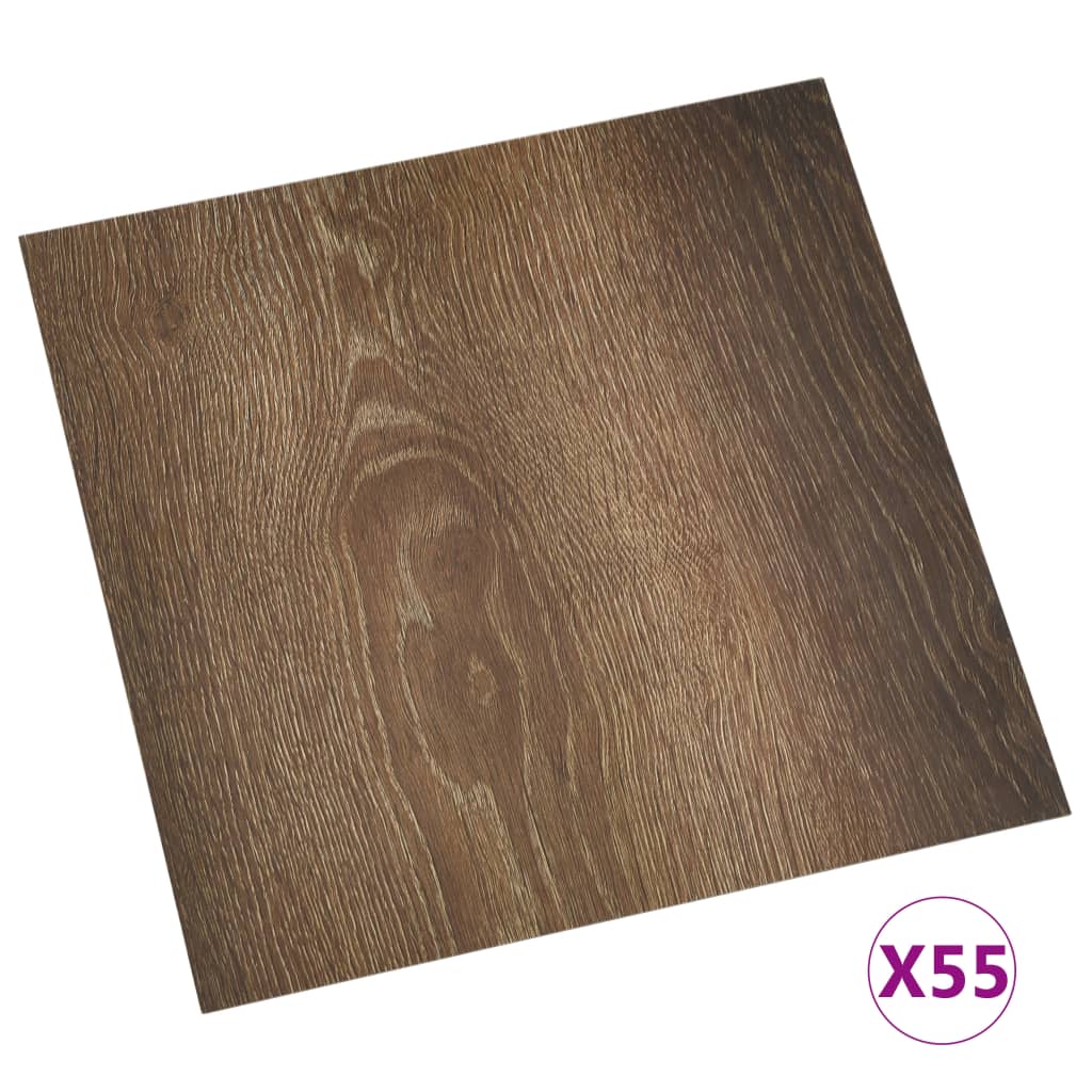 Self-adhesive Flooring Planks 55 pcs PVC 5.11 m² Brown