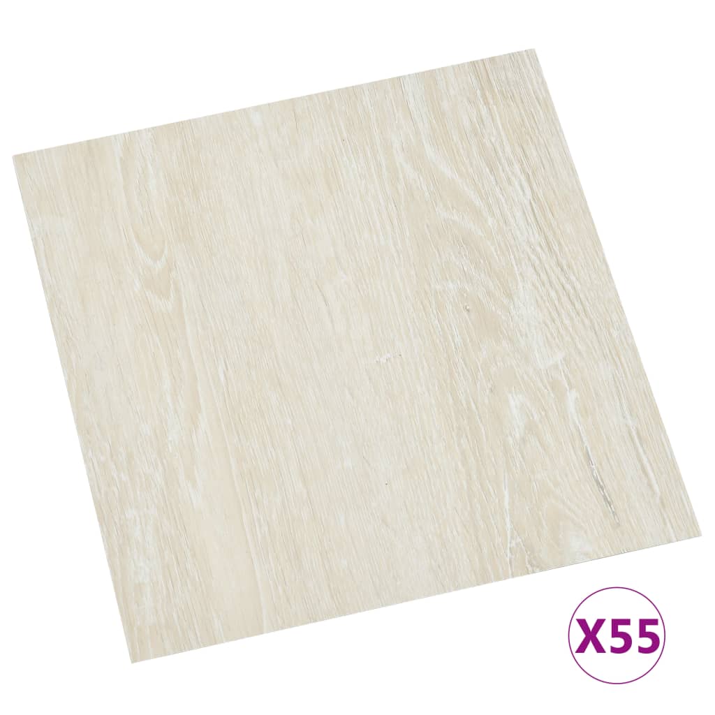 Self-adhesive Flooring Planks 55 pcs PVC 5.11 m² Cream
