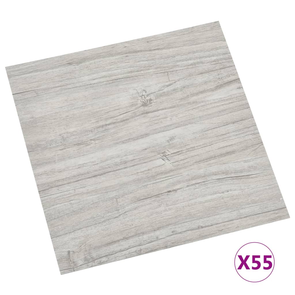 Self-adhesive Flooring Planks 55 pcs PVC 5.11 m² Light Grey