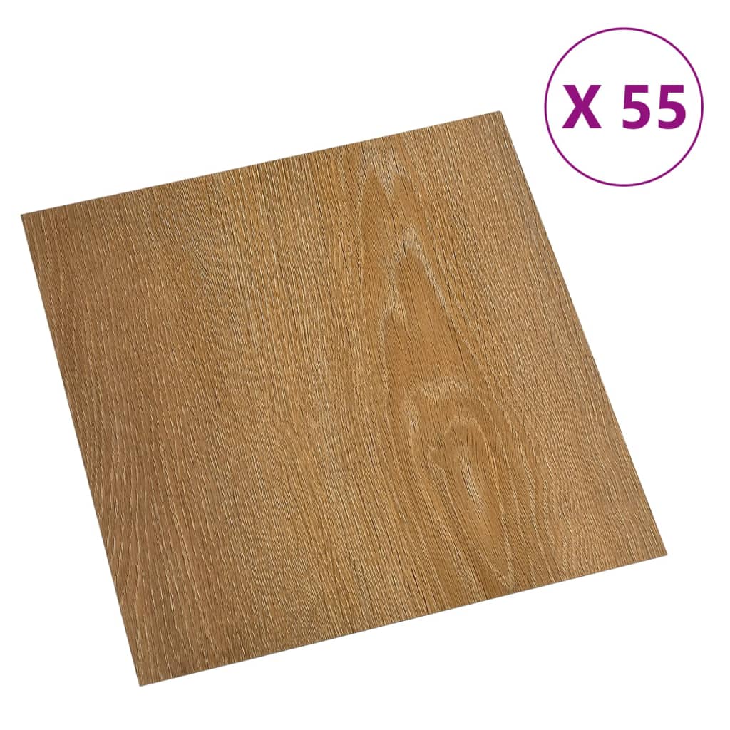 Self-adhesive Flooring Planks 55 pcs PVC 5.11 m² Brown