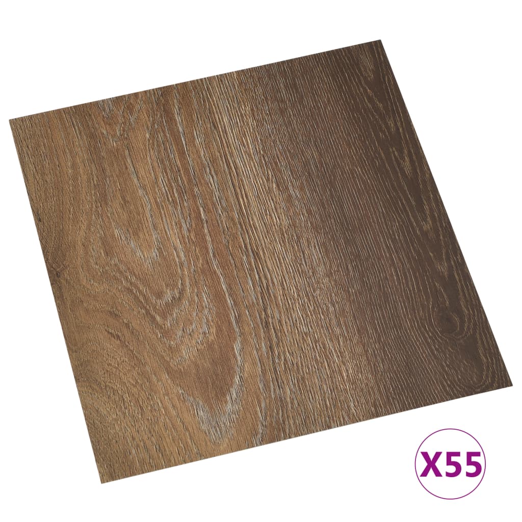 Self-adhesive Flooring Planks 55 pcs PVC 5.11 m² Brown