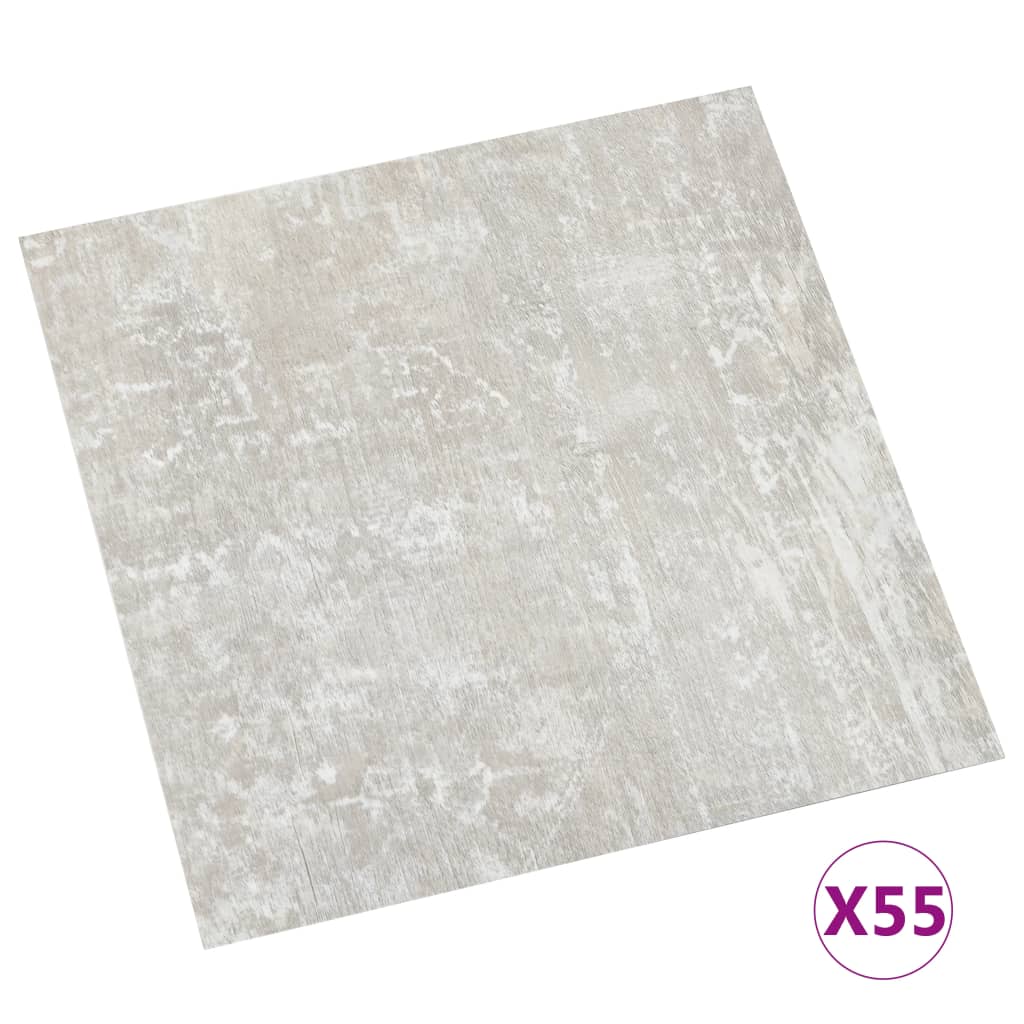 Self-adhesive Flooring Planks 55 pcs PVC 5.11 m² Light Grey