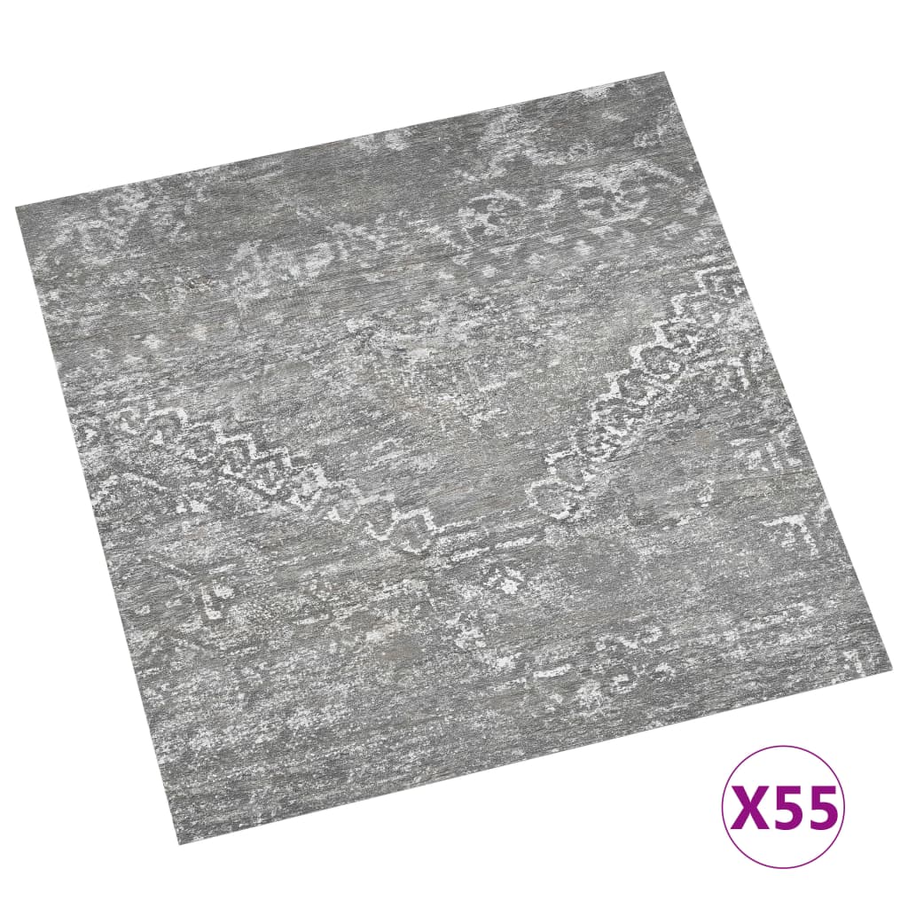 Self-adhesive Flooring Planks 55 pcs PVC 5.11 m² Concrete Grey