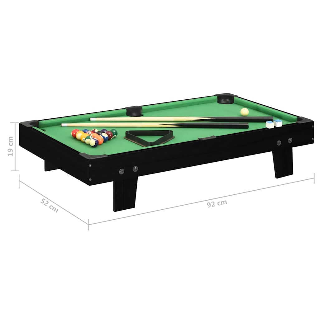 3 Feet Mini Pool Table 92x52x19 cm Black and Green