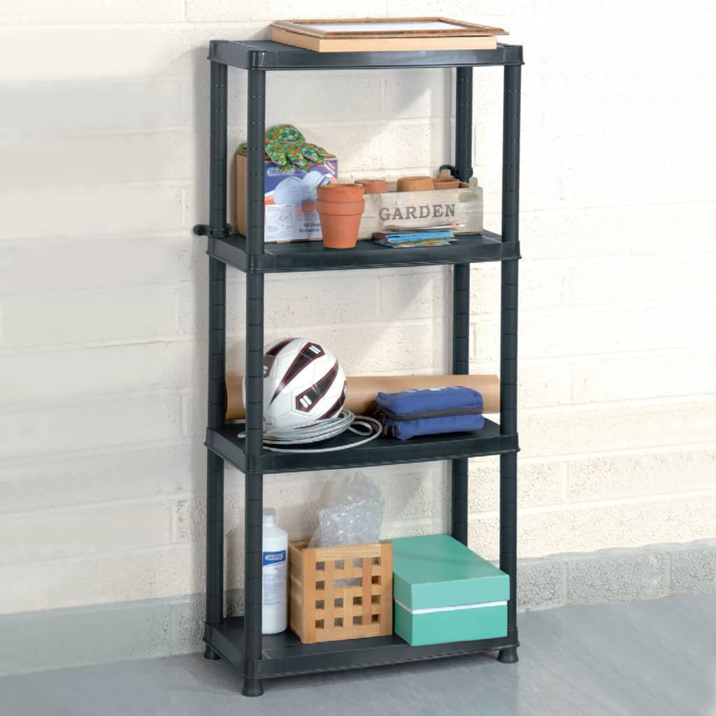Storage Shelf 5-Tier Black Plastic