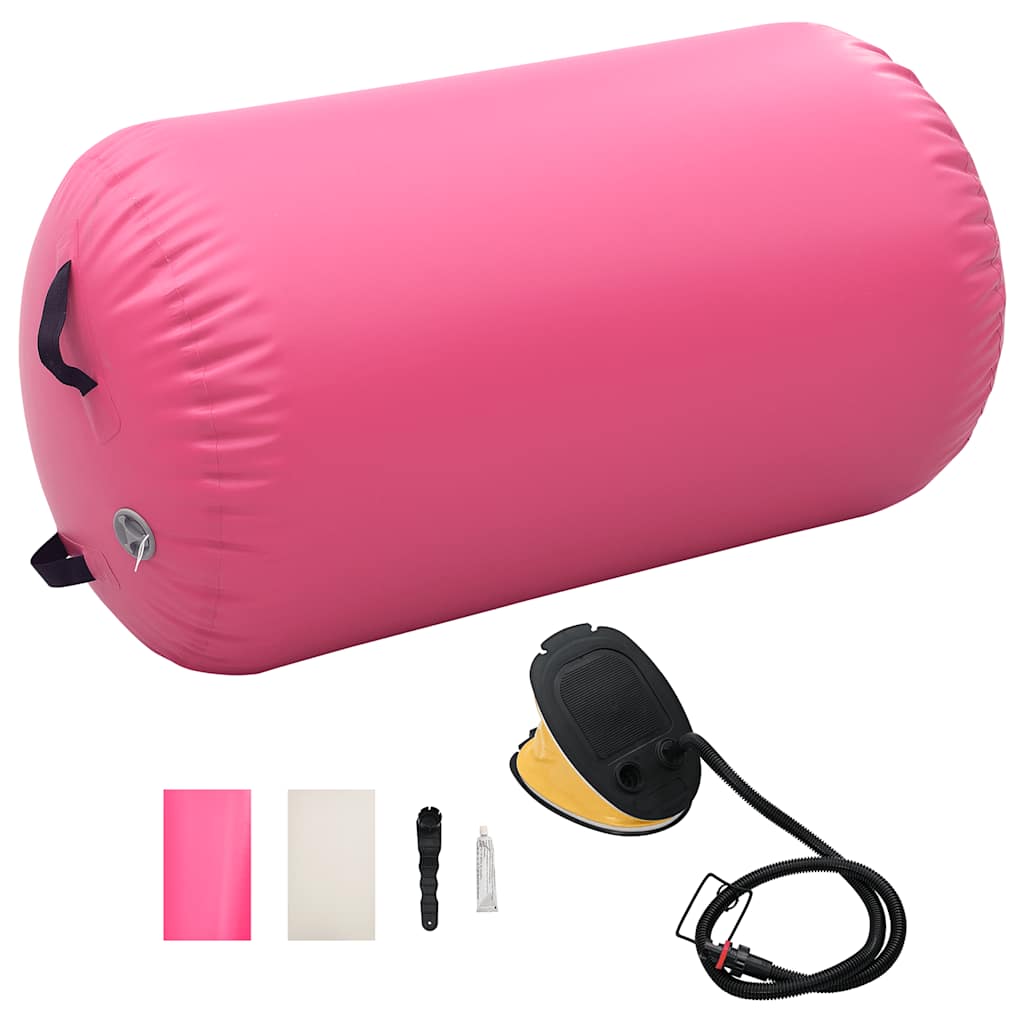 Inflatable Gymnastic Roll with Pump 100x60 cm PVC Pink