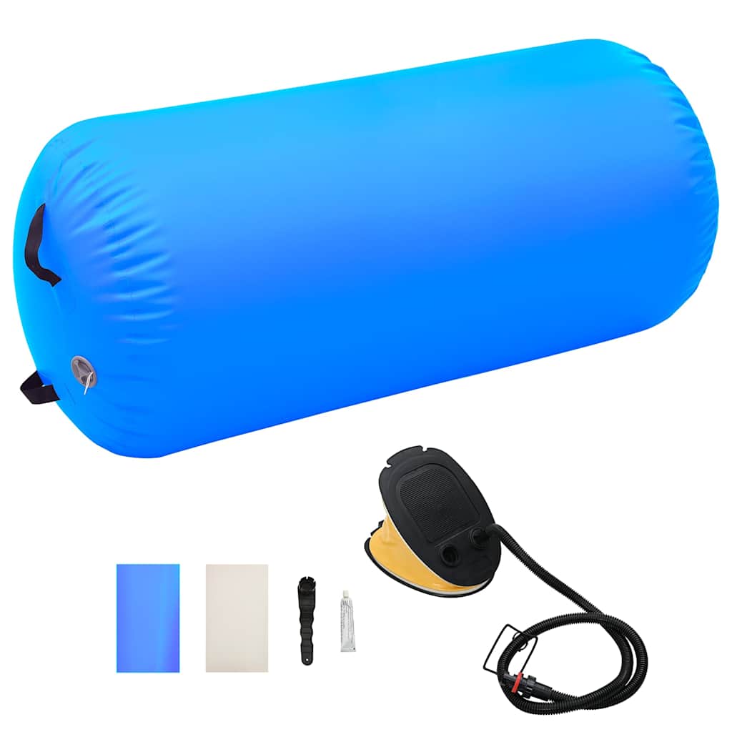 Inflatable Gymnastic Roll with Pump 120x75 cm PVC Blue