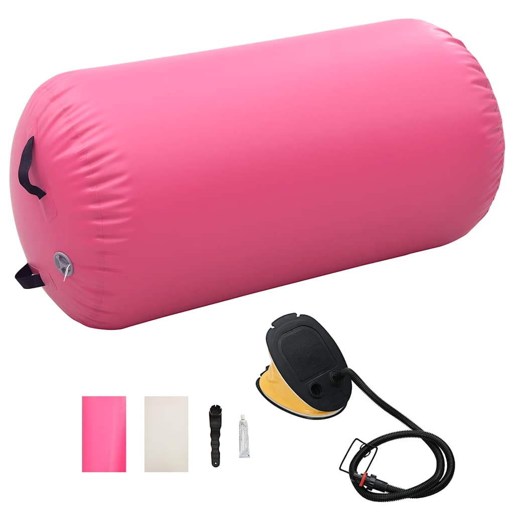 Inflatable Gymnastic Roll with Pump 120x90 cm PVC Pink