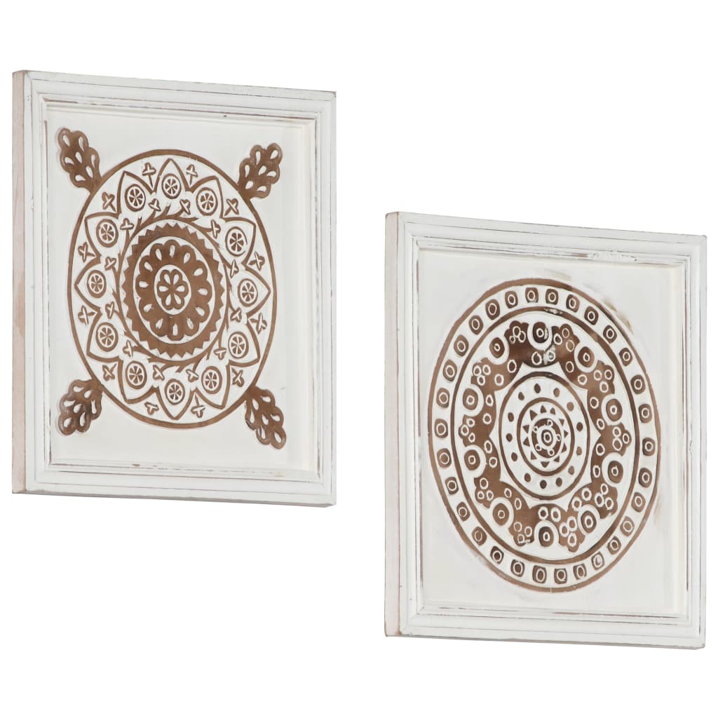 Hand-Carved Wall Panels 2 pcs MDF 40x40x1.5 cm