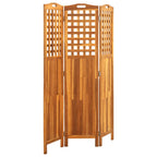3-Panel Room Divider 121x2x170 cm Solid Acacia Wood