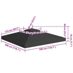 2-Tier Gazebo Top Cover 310 g/m² 3x3 m Black