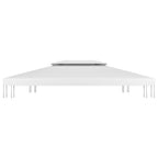 2-Tier Gazebo Top Cover 310 g/m² 4x3 m White