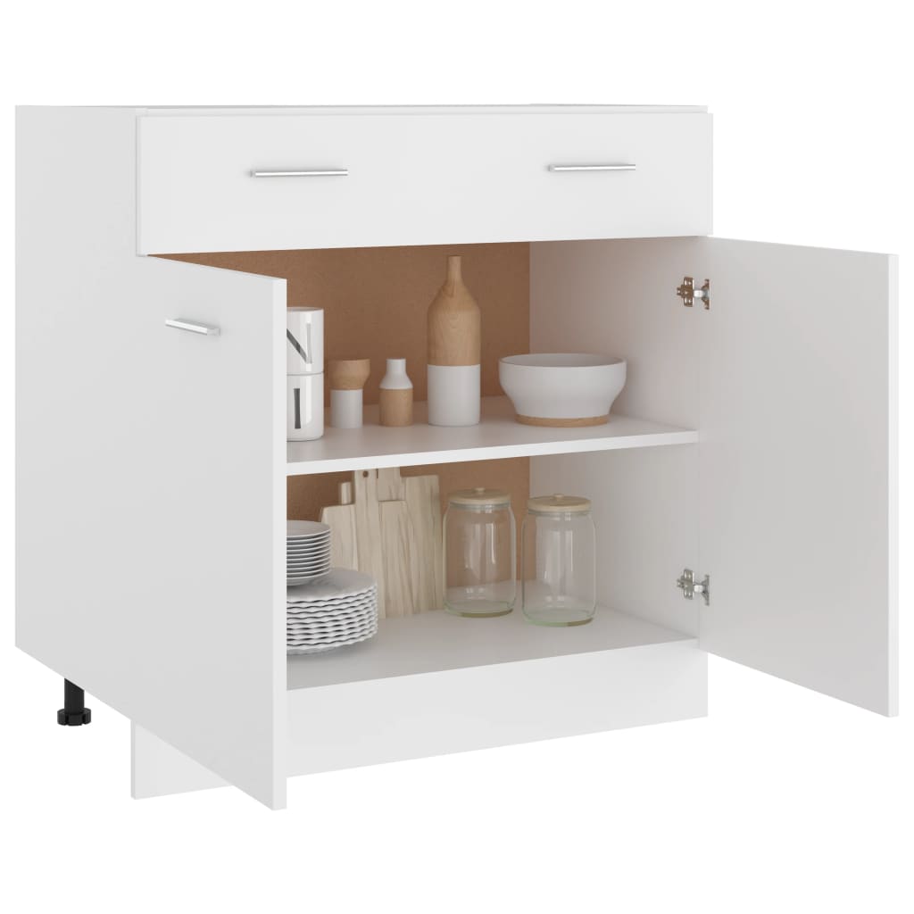 Drawer Bottom Cabinet Lyon White 80x46x81.5 cm Engineered Wood