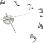 3D Wall Clock Modern Design Silver 100 cm XXL