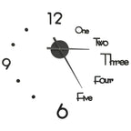 3D Wall Clock Modern Design Black 100 cm XXL