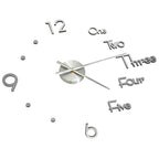3D Wall Clock Modern Design Silver 100 cm XXL