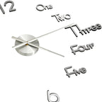 3D Wall Clock Modern Design Silver 100 cm XXL