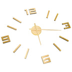 3D Wall Clock Modern Design Gold 100 cm XXL