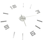 3D Wall Clock Modern Design Silver 100 cm XXL