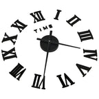3D Wall Clock Modern Design Black 100 cm XXL