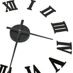 3D Wall Clock Modern Design Black 100 cm XXL