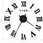 3D Wall Clock Modern Design Black 100 cm XXL