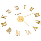 3D Wall Clock Modern Design Gold 100 cm XXL