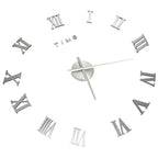 3D Wall Clock Modern Design Silver 100 cm XXL