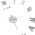3D Wall Clock Modern Design Silver 100 cm XXL