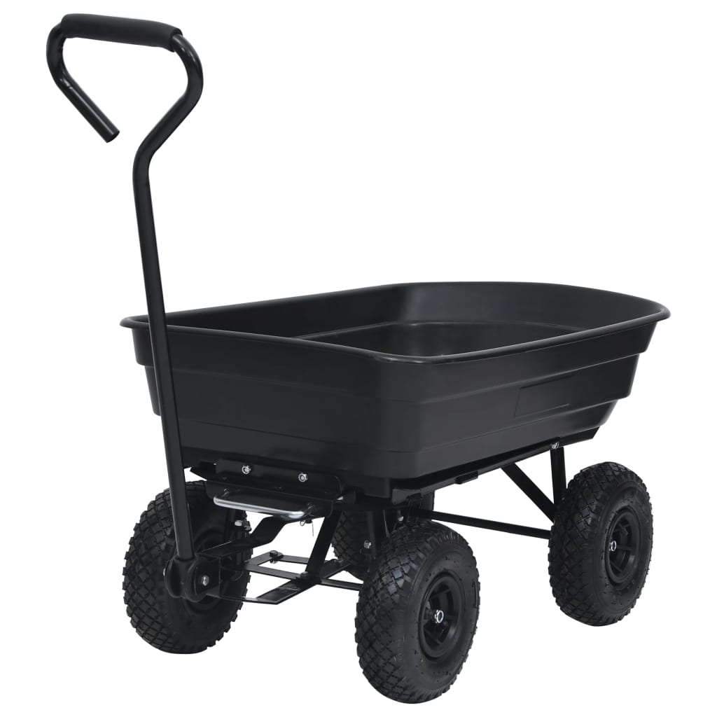 Garden Tipping Hand Cart 300 kg 75L Black