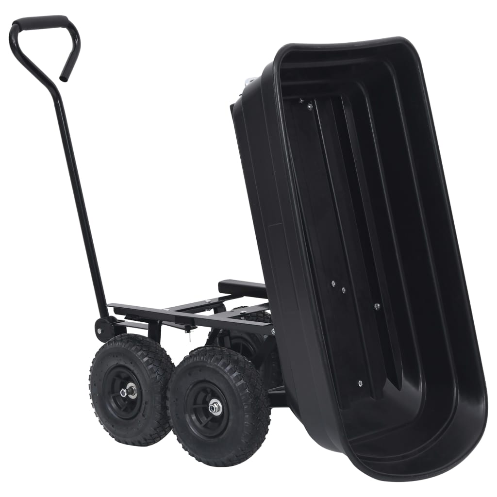 Garden Tipping Hand Cart 300 kg 75L Black