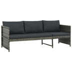 3 Piece Garden Lounge Set with Cushions Poly Rattan Grey